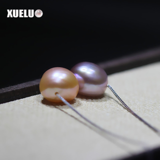 925 Sterling Silver Multi-color Baroque Lucky Bead Necklace（XL120010)