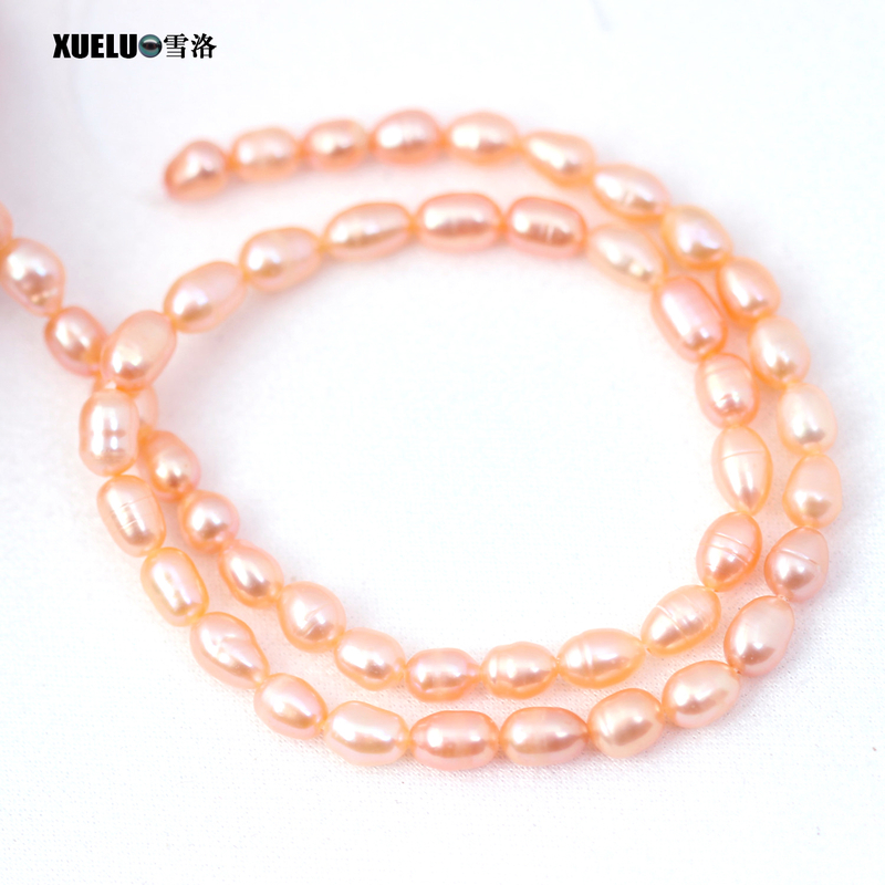 Ab Oval Pink Natural Chinese Cultured Freshwater Pearl Strings Wholesale (XL180126)