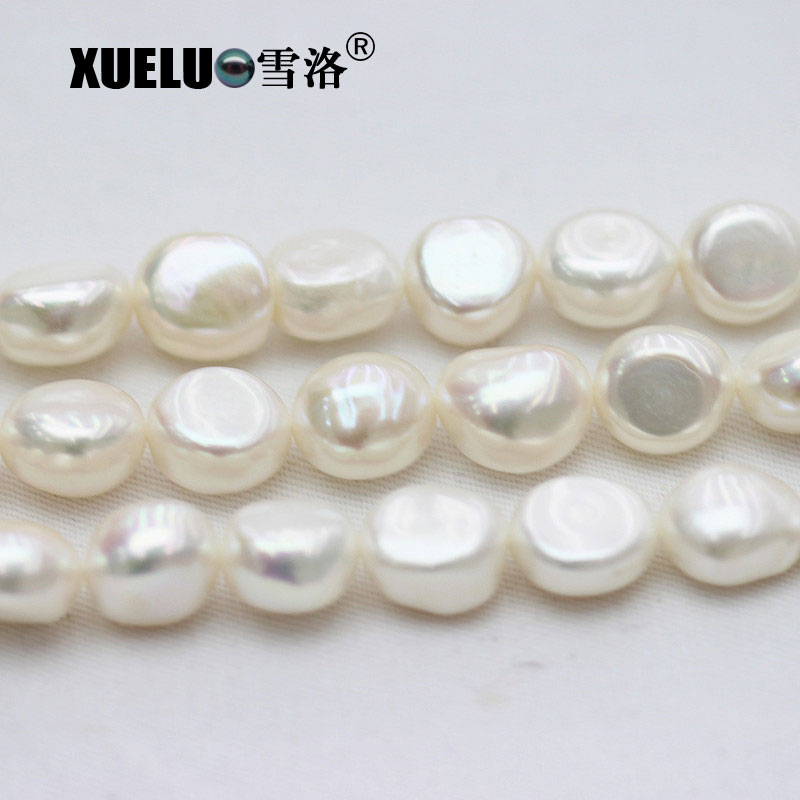 AAA Quality Large White Nugget Baroque Natural Cultured Freshwater Pearls Strings (XL190024)