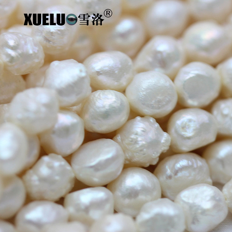 9-10mm Wrinkled White Genuine Natural Cultured Freshwater Pearl Strings Wholesale (XL190025)
