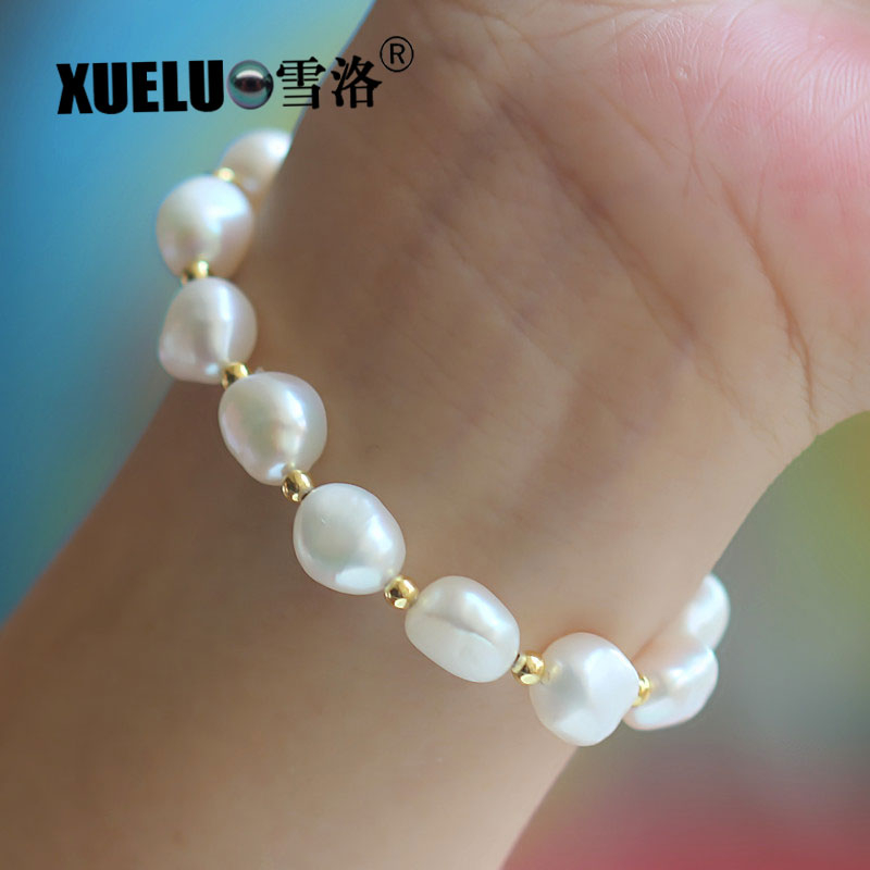 9-10mm Stretch Genuine Natural Cultured Freshwater Pearl Bracelet(XL150007)