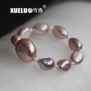 Stretch Baroque Chinese Cultured Freshwater Pearl Bracelet (XL150054)