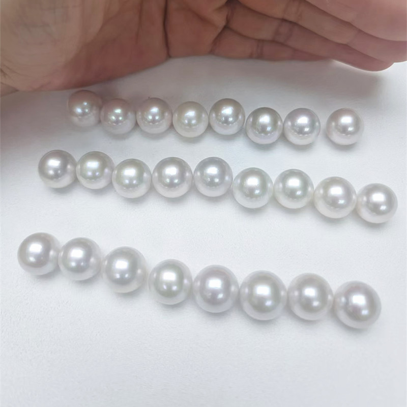 13-14mm Big Perfect Round White Freshwater Loose Pearls Beads(XL110057)