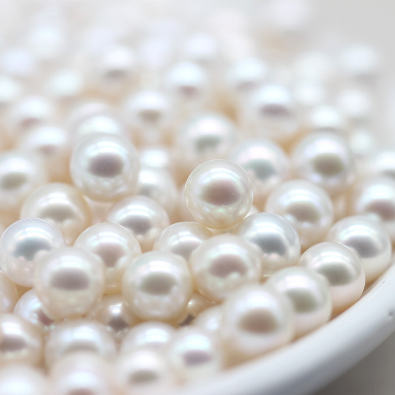  8mm Perfect Round White Freshwater Loose Pearls Beads(XL110049)