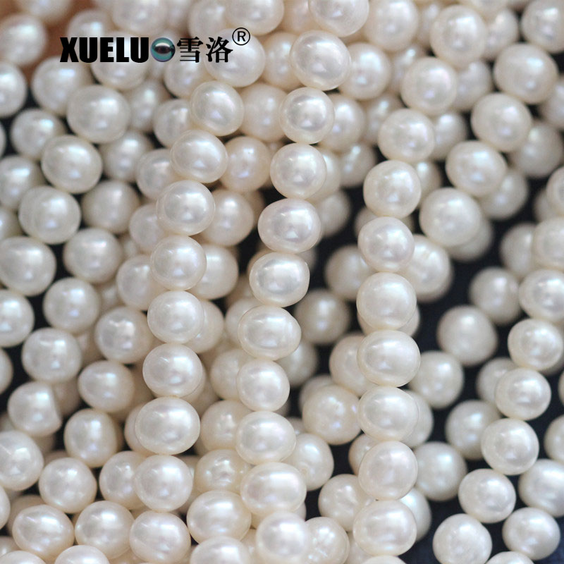 5-6mm a Quality Round Natural Genuine Cultured Fresh Water Pearl Strings (XL180009)