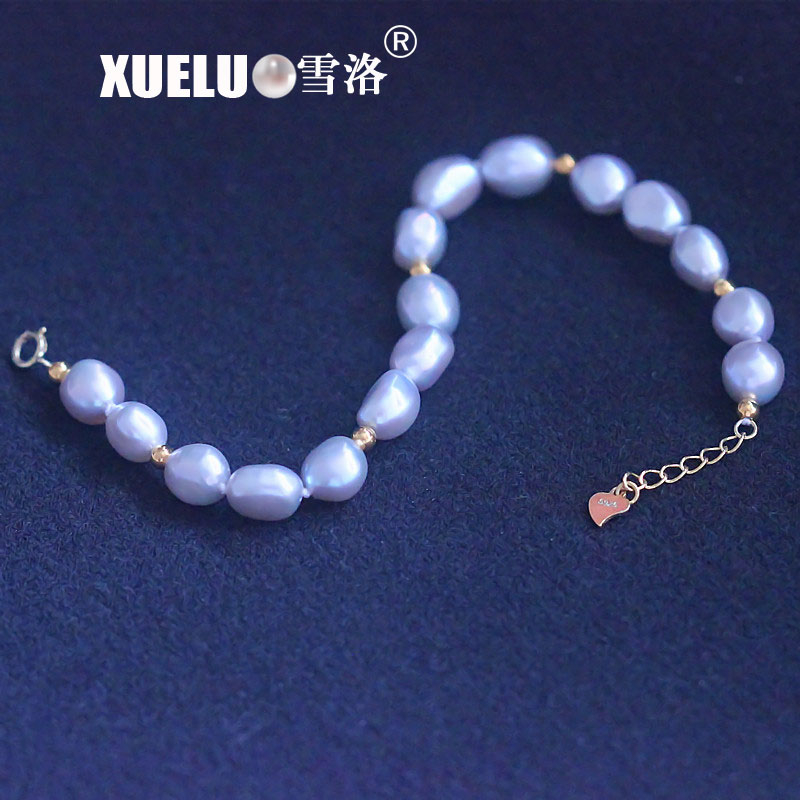 Fashion Jewelry Grey Natural Cultured Baroque Freshwater Pearl Bracelet for Lady(XL150124)