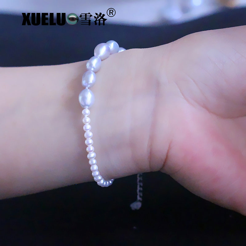 Fashion Light Grey Charming Natural Cultured Freshwater Pearl Bracelet Jewelry (XL150125)