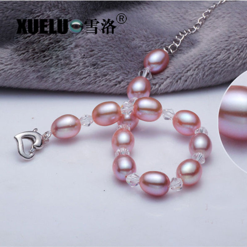 Fashion Oval Natural Cultured Freshwater Pearl Bracelet Jewelry(XL150029)
