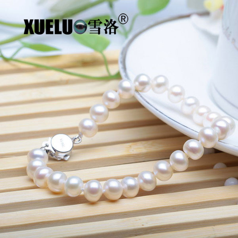Classic 8-9mm Real Natural Genuine Cultured Freshwater Pearl Bracelet(XL150020)