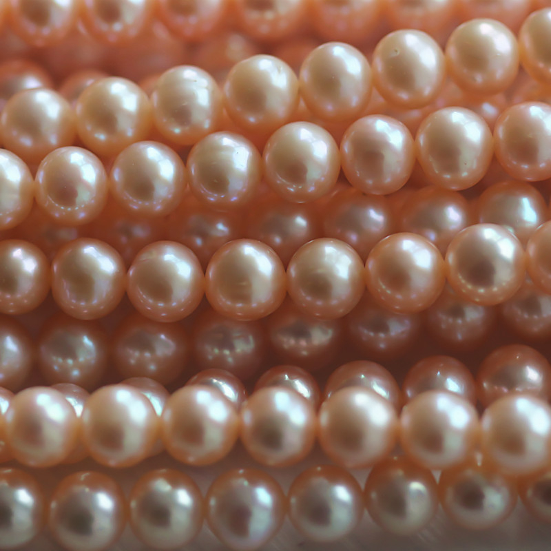 8mm Grey Round Natural Cultured Freshwater Pearl Strings Wholesale (XL180108) 