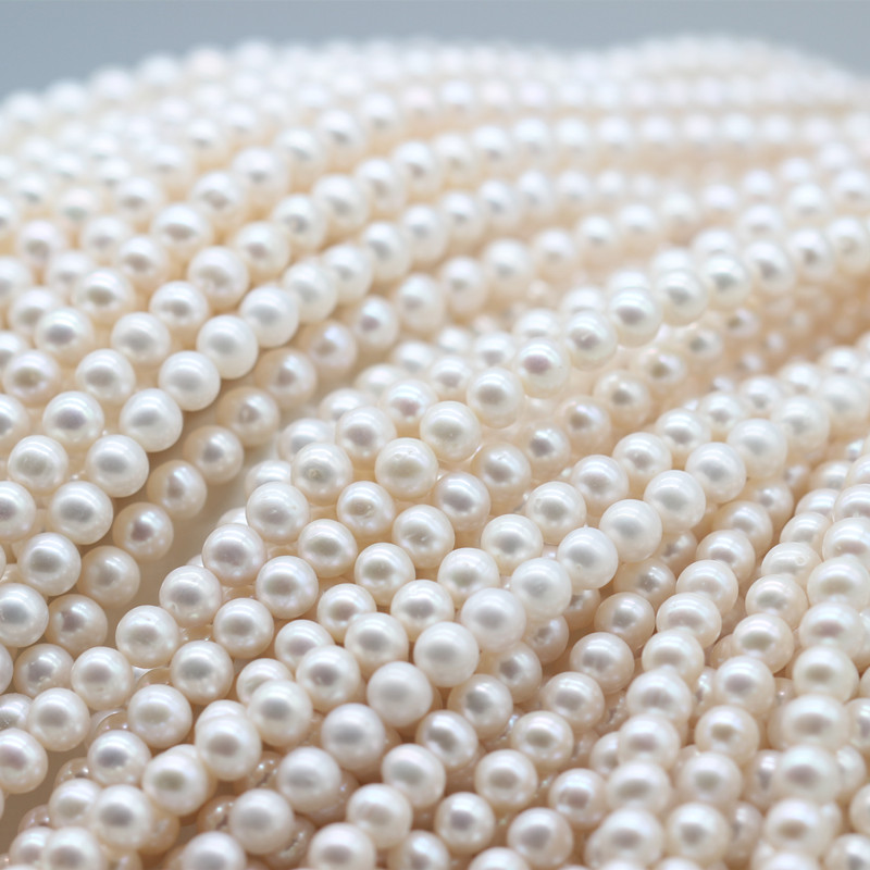 7-8mm AAA Good Quality Round Natural Cultured Freshwater Pearl Strings (XL180115) 