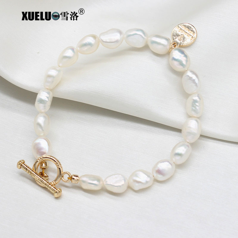 Fashion Charms Natural Real Genuine Cultured Freshwater Pearl Bracelet Jewelry(XL150146-1)