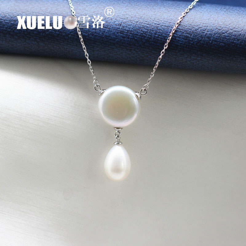 Sterling Silver Jewelry Fashion Real Freshwater Pearl Necklace (XL120072)