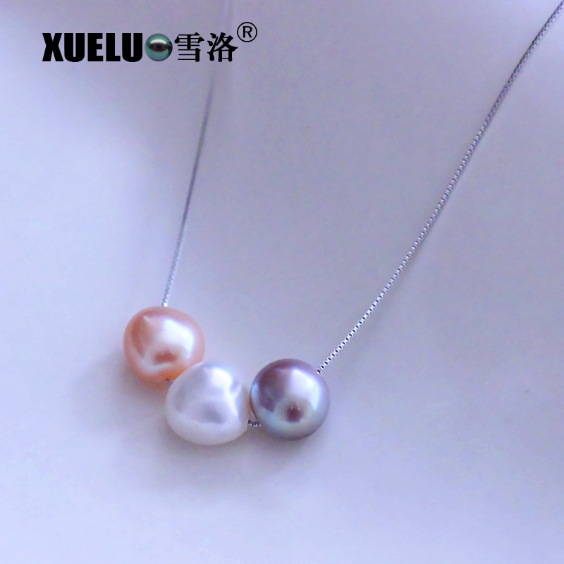 Fashion Silver Jewelry Natural Baroque Cultured Freshwater Pearl Necklace (XL120066)