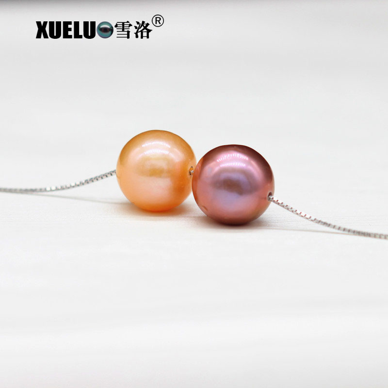 Sterling Silver Jewelry Round Real Baroque Freshwater Pearl Necklace (XL120074)