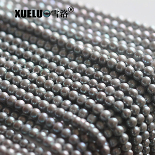 7-8mm AA Grey Round Natural Freshwater Pearls Wholesale Supplier, Zhuji Pearls (XL180087) 