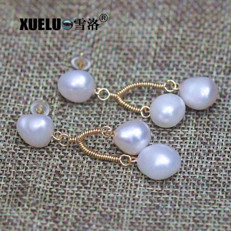 Fashion Baroque Real Cultured Freshwater Pearl Earrings (XL140081)