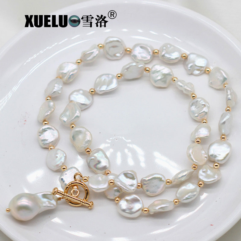 Fashion Designed Necklace Charming Natural Keshi Baroque Pearl Necklace (XL120052) 