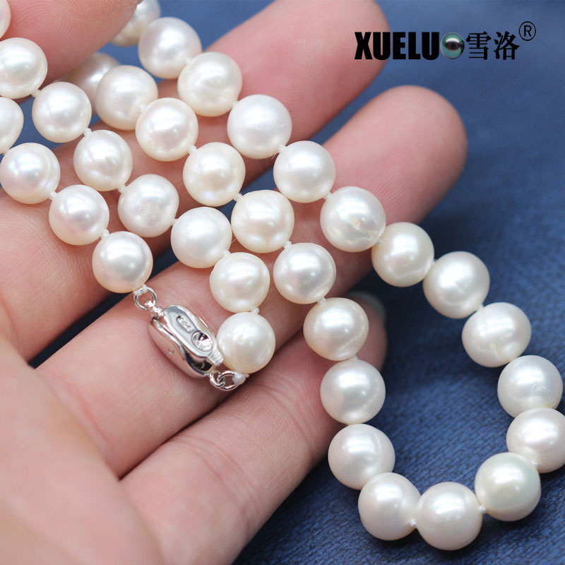 9-10mm Cheap Classic Choker Round Cultured Natural Freshwater Pearl Necklace (XL120050) 