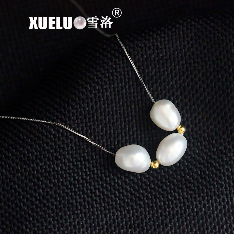 Silver Fashion Baroque Pearl Jewelry Freshwater Pearl Necklace (XL120041) 
