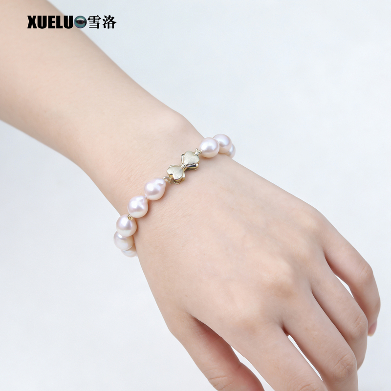 9-10mm Baroque Chinese Cultured Freshwater Pearl Bracelet (XL150158)