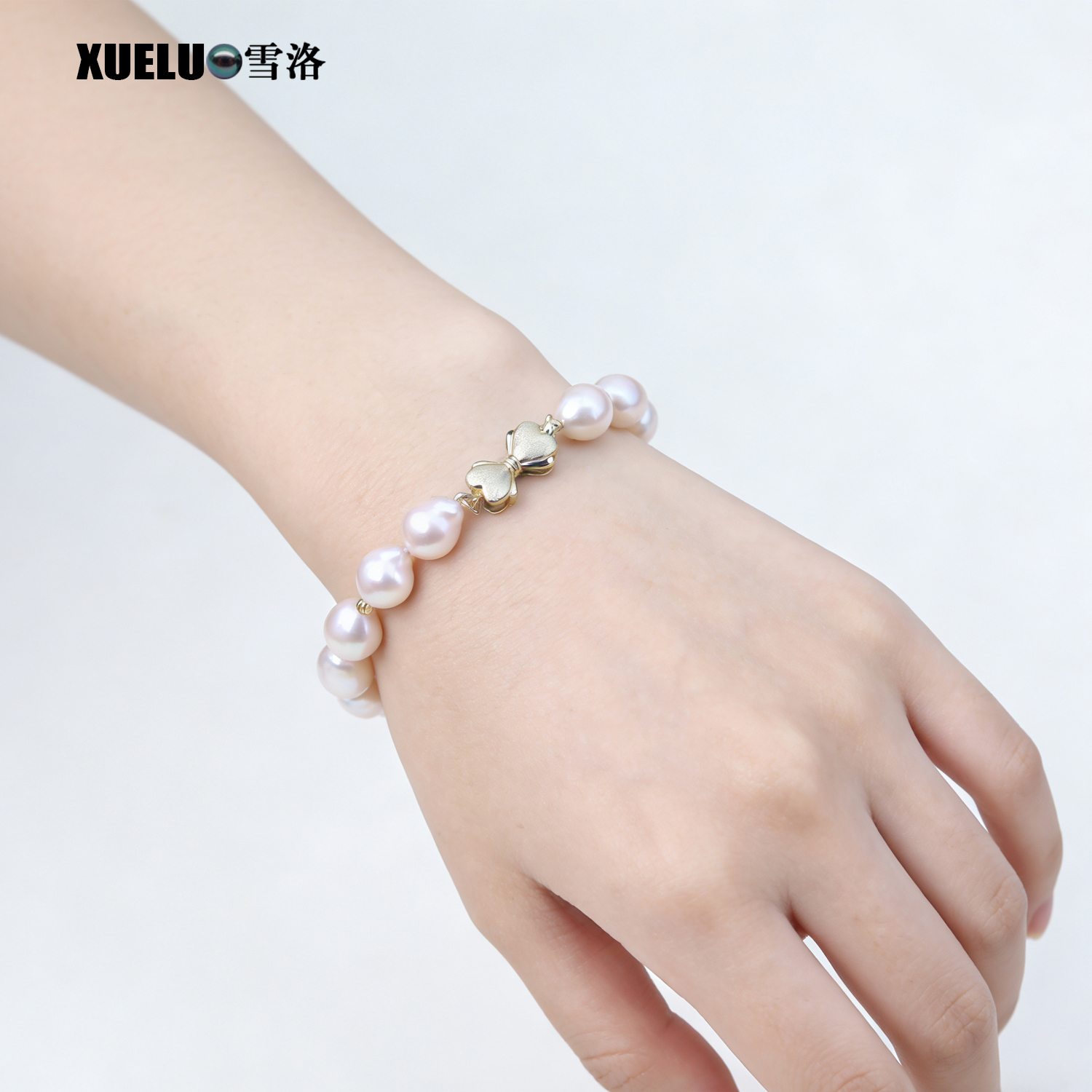 9-10mm Baroque Chinese Cultured Freshwater Pearl Bracelet (XL150158)