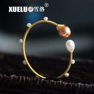14K Gold Plated Fashionable Chinese Cultured Freshwater Pearl Bracelet (XL150103)