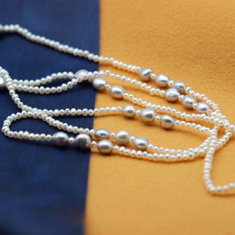 Fashion Long Mixed Color Freshwater Pearl Necklace(XL120022)