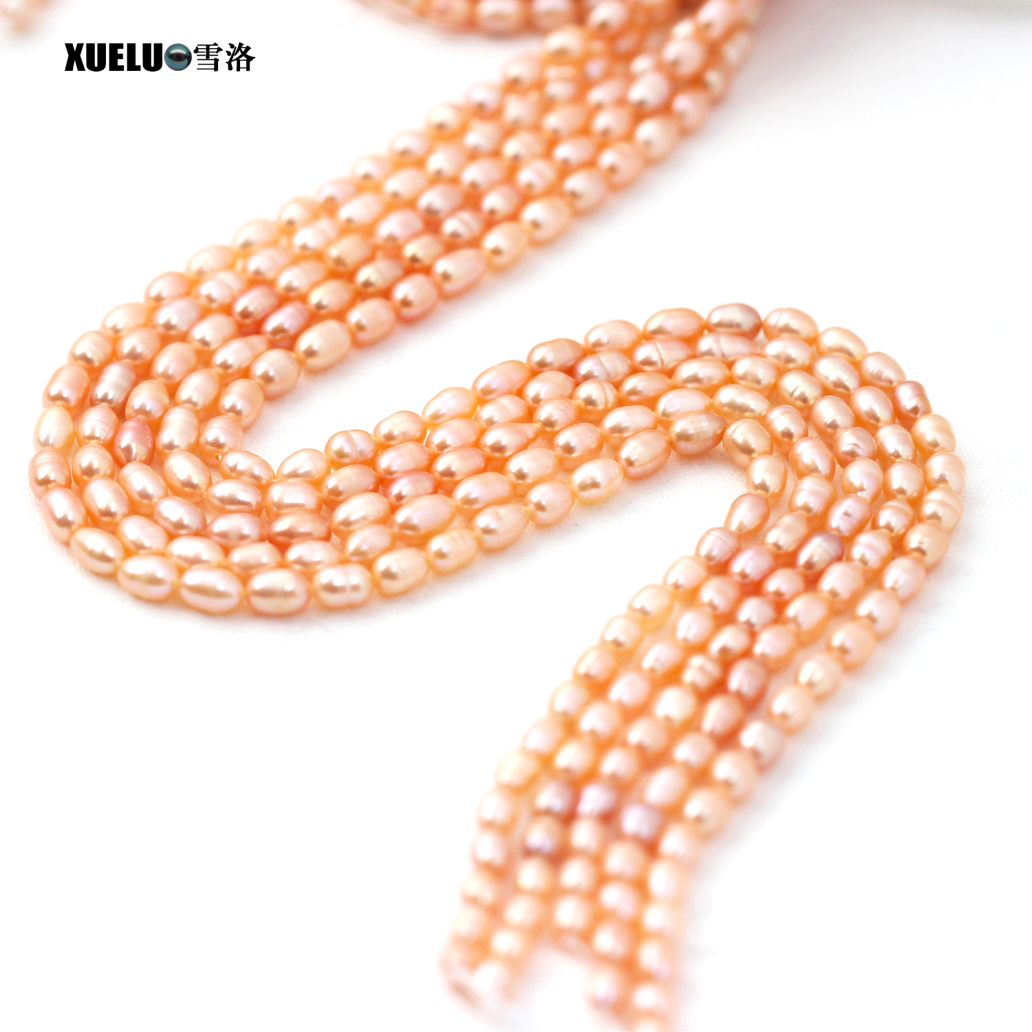 Ab Oval Pink Natural Chinese Cultured Freshwater Pearl Strings Wholesale (XL180126)