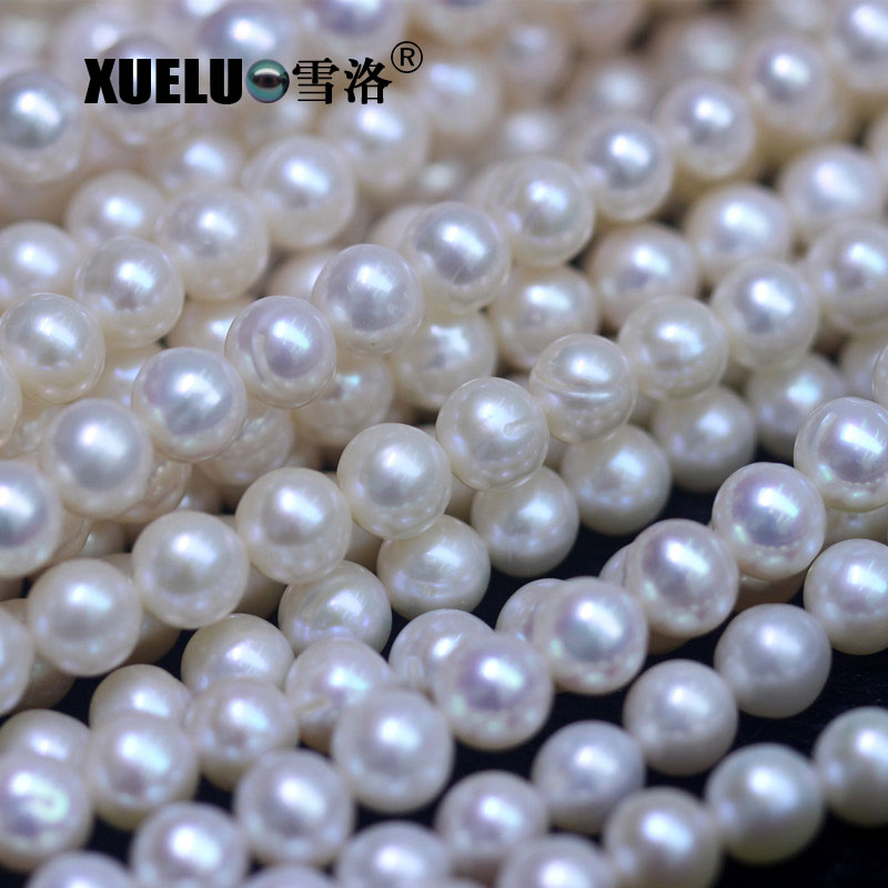 7-8mm AA Quality Good Round Natural Freshwater Cultured Genuine Pearls Wholesale (XL180095) 