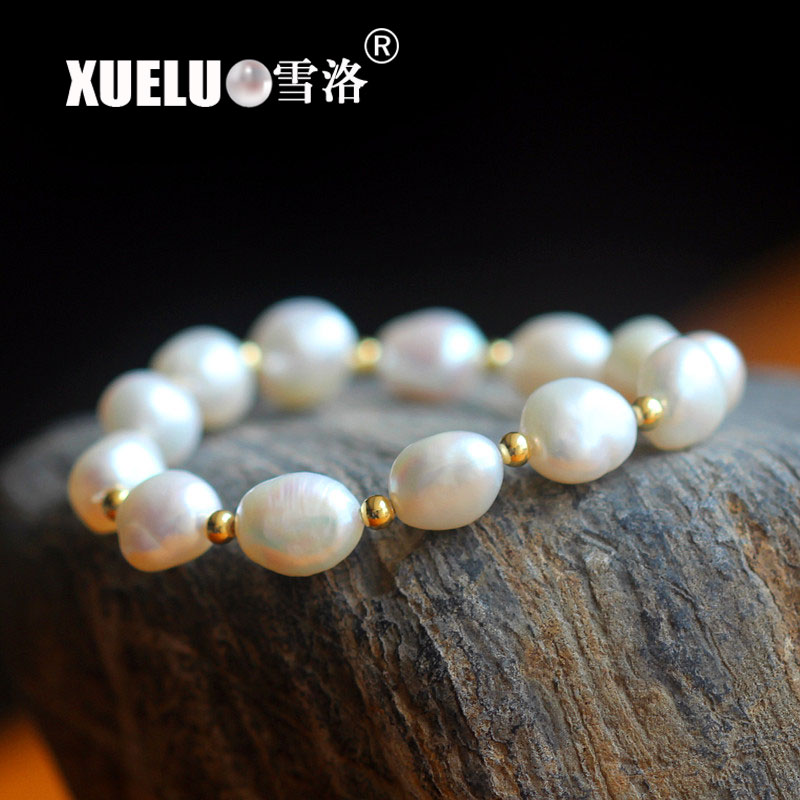 9-10mm Stretch Genuine Natural Cultured Freshwater Pearl Bracelet(XL150007)