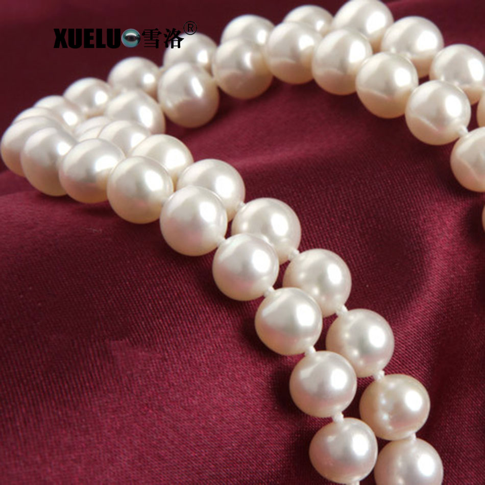 Fashion Double Stands Round Natural Cultured Freshwater Pearl Necklace (XL120081)