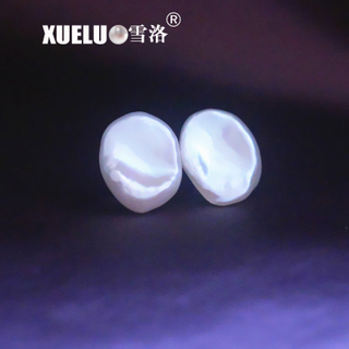 Fashion Earrings Jewelry Sterling Silver Keshi White Cultured Baroque Freshwater Pearl Earrings(XL140155)