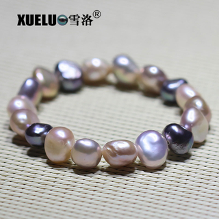 Stretch Elegant Real Baroque Chinese Cultured Freshwater Pearl Bracelet (XL150041)