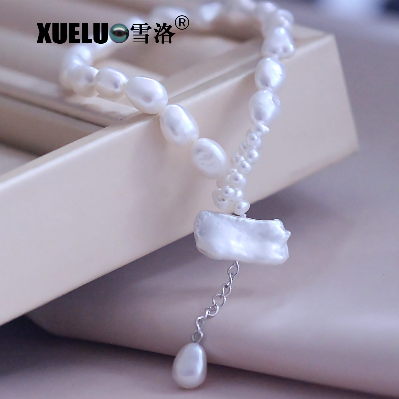 Fashion Gorgeous Baroque Natural Real Cultured Freshwater Pearl Bracelet Jewelry(XL150133)