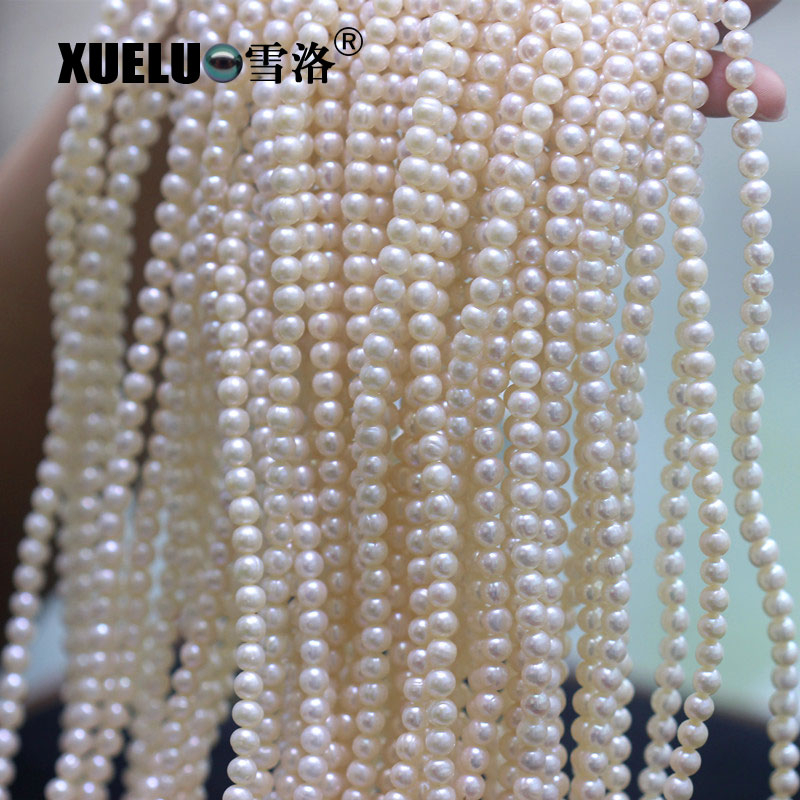  5-6 mm Cheap Pearl Round Natural Cultured Freshwater Pearl String Material (XL180089) 
