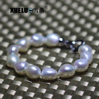 9-10mm Natural Baroque Chinese Cultured Freshwater Pearl Bracelet (XL150077)