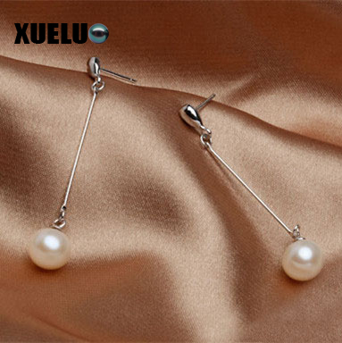  7.5-8mm Fashion Perfect Round Shape Natural Cultured Freshwater Pearl Earrings (XL140008)