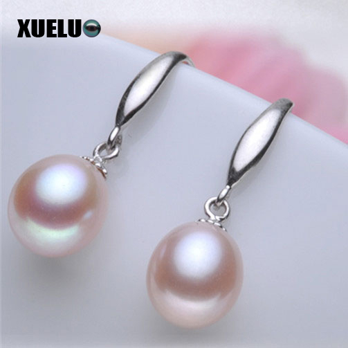  Fashion Oval Shape Natural Cultured Freshwater Pearl Earrings (XL140007)