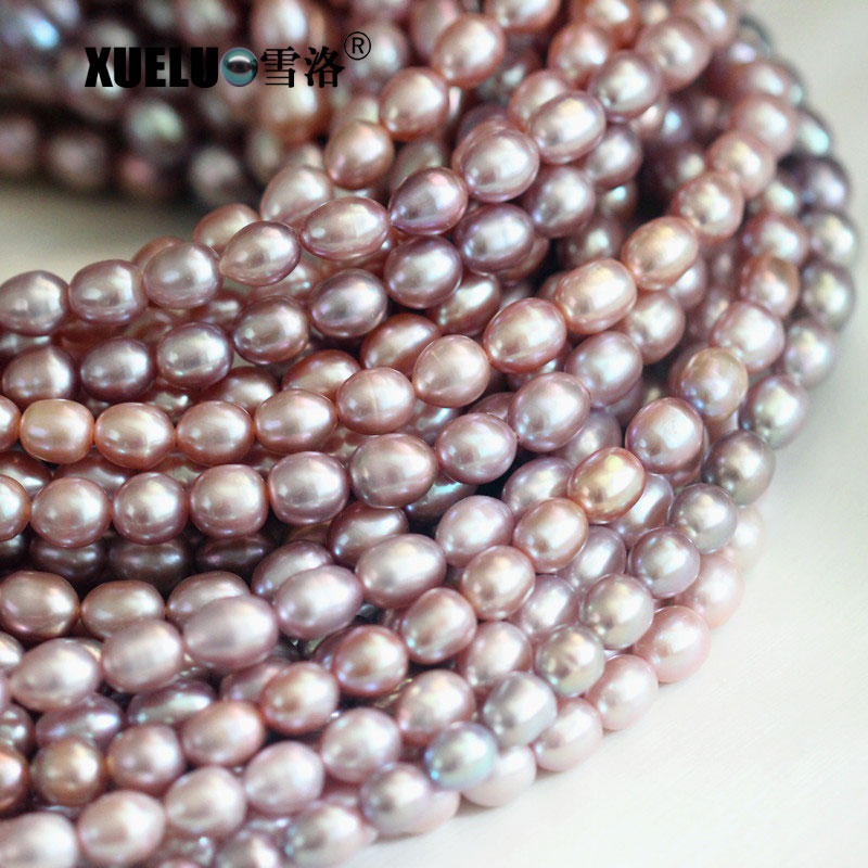 Lavender Natural Cultured Freshwater Oval / Rice Pearl Strands Wholesale (XL180001) ,9-10mm ,AAA Quality