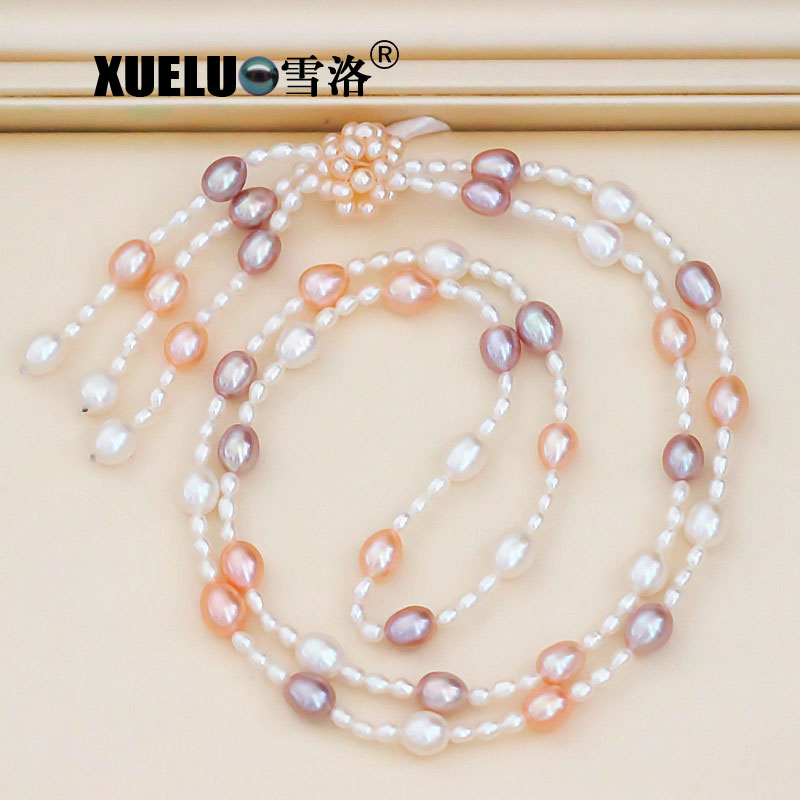 80cm Fashion Long Sweater Necklace Natural Freshwater Pearl Necklace (XL120047) 