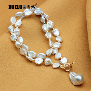 Fashion Designed Necklace Charming Natural Keshi Baroque Pearl Necklace (XL120052) 