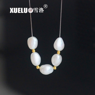 Silver Fashion Baroque Pearl Jewelry Freshwater Pearl Necklace (XL120041) 