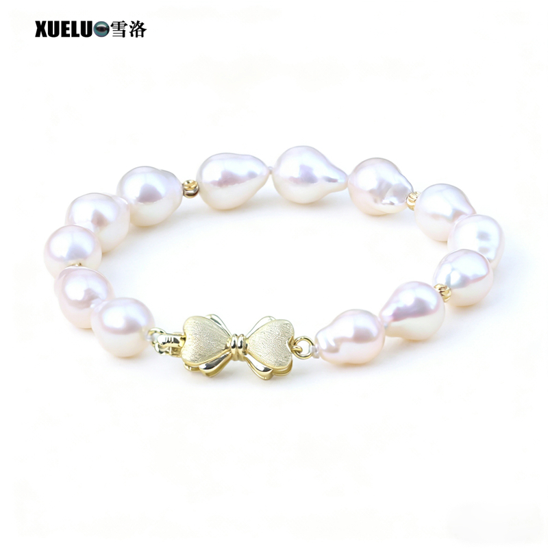 9-10mm Baroque Chinese Cultured Freshwater Pearl Bracelet (XL150158)