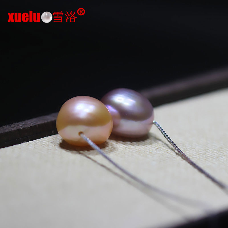 925 Sterling Silver Multi-color Baroque Lucky Bead Necklace（XL120010)