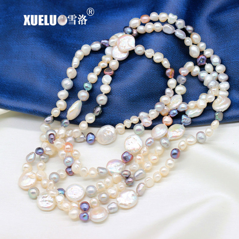 Fashion Long Colorful Freshwater Pearl Necklace(XL120021)
