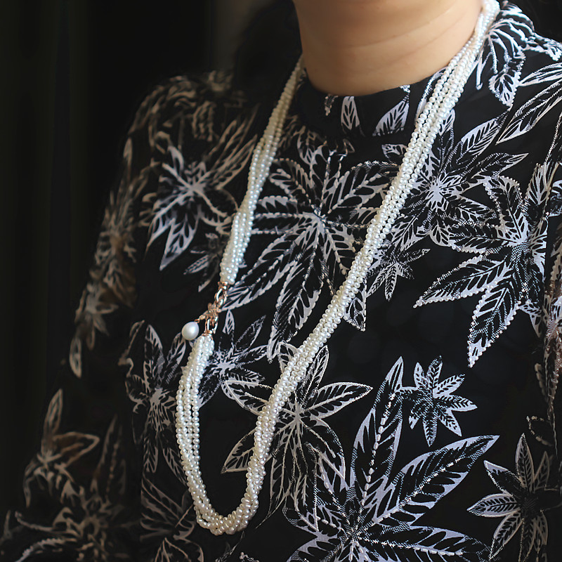  Fashion Micro small Round Freshwater Pearl Necklace(XL120030)