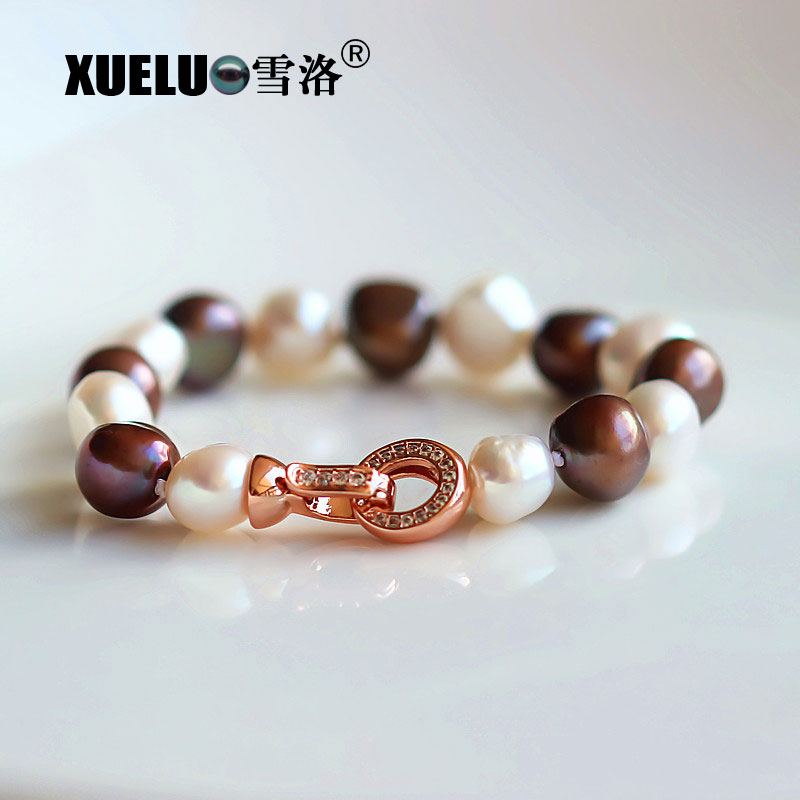 Fashion Multicolor Large Baroque Cultured Natural Freshwater Pearl Bracelet(XL150013)