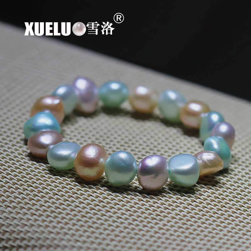 10-11mm Stretch Baroque Natural Chinese Cultured Freshwater Pearl Bracelet (XL150068)