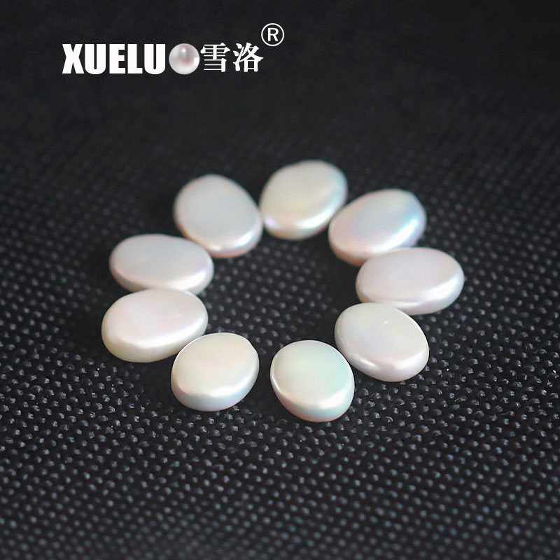 10*10mm Oval Shape Baroque White Freshwater Loose Pearls Beads (XL110028)